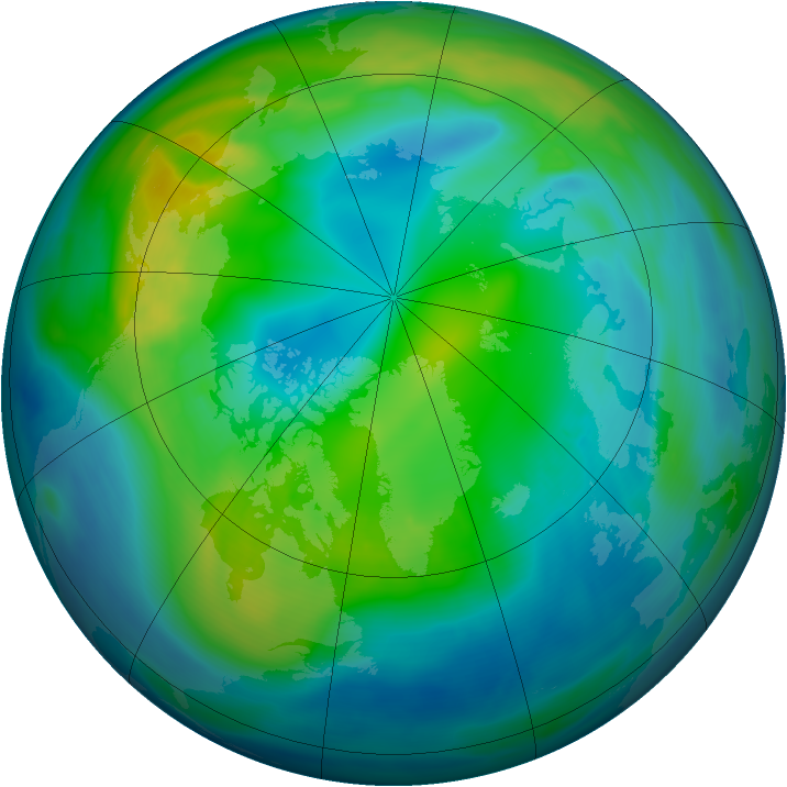 Arctic ozone map for 08 November 2004